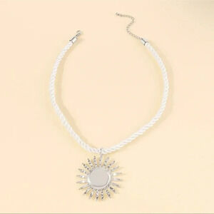 Silver Sun Radiant Celestial Sunburst Necklace